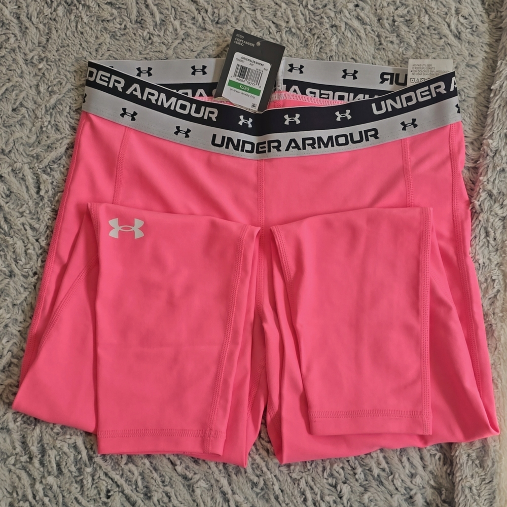 Under Armour YLG Girls' fitted Novelty Crop leggings NWT